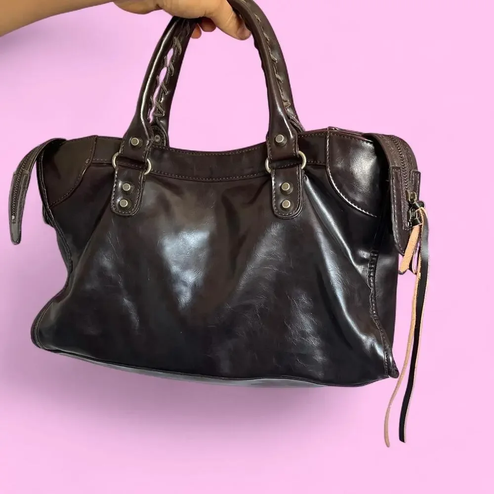 Balenciaga city bag brownblack authentic
